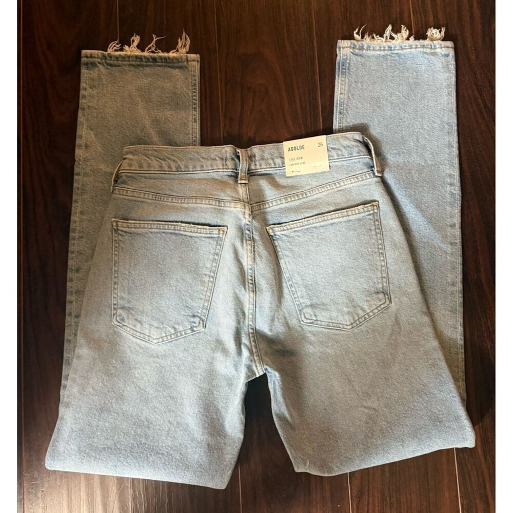 Agolde Lyle Jeans Women Size 26 Light Blue Low Rise Straight Slim Denim Pants - Picture 4 of 5